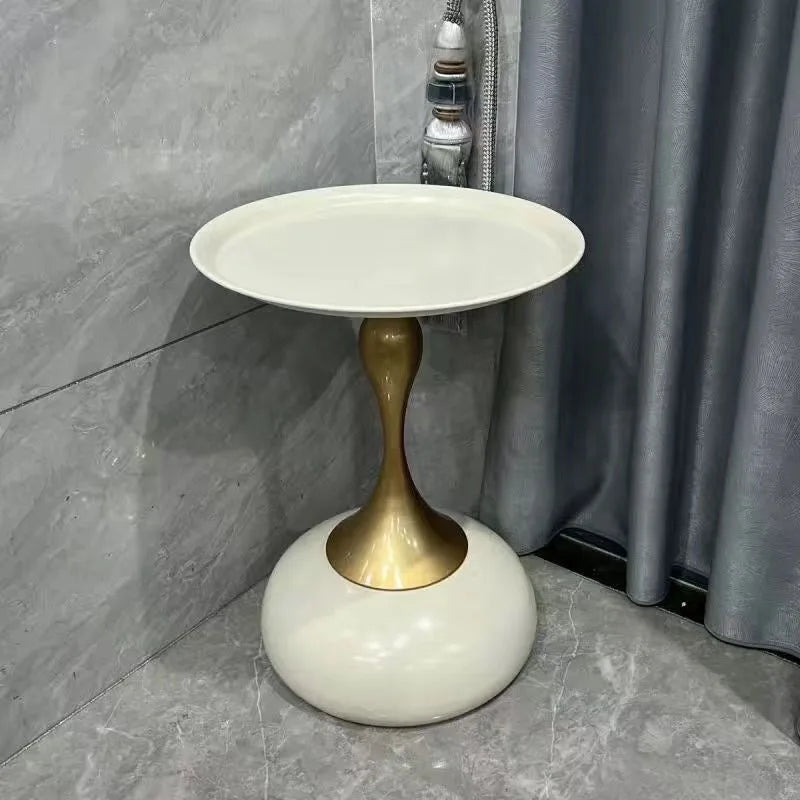 Table d'Appoint Ronde en Métal - Style Fer Forgé