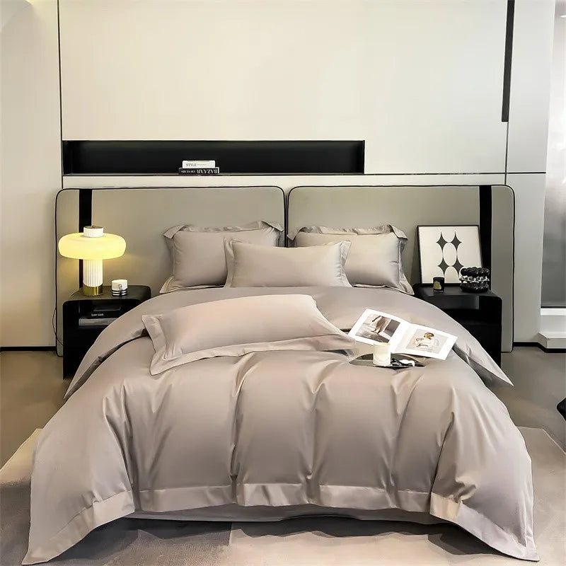 Parure de Lit Coton Égyptien 1000TC Ultra Douce 4 Pièces