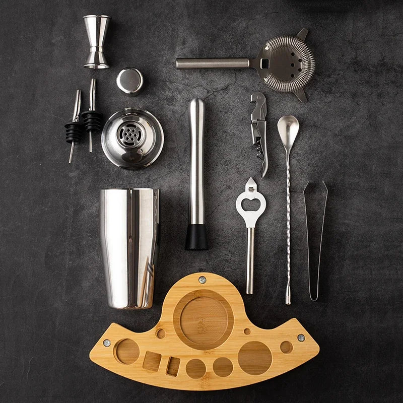 Ensemble Shaker à Cocktail Inox Kit Barman Complet