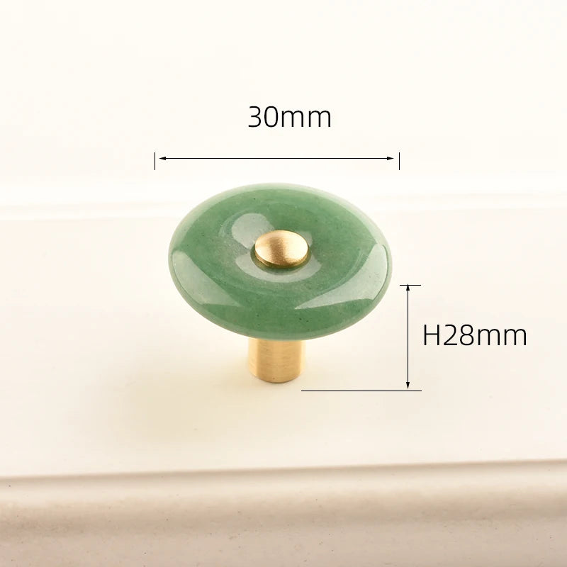 Agate Stone Knob – Crystal & Brass Cabinet Pull