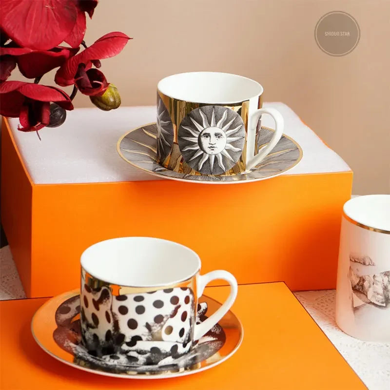 Tasse à Café Céramique Motif Animal Doré