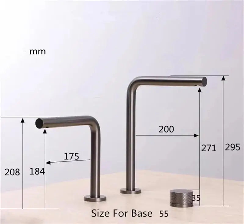 Robinet de Baignoire Or Rose Brossé Rotatif Grand Écart