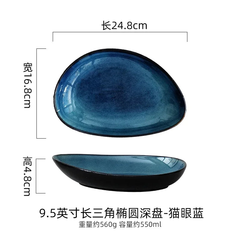 Assiette Creuse Triangulaire Céramique Style Japonais