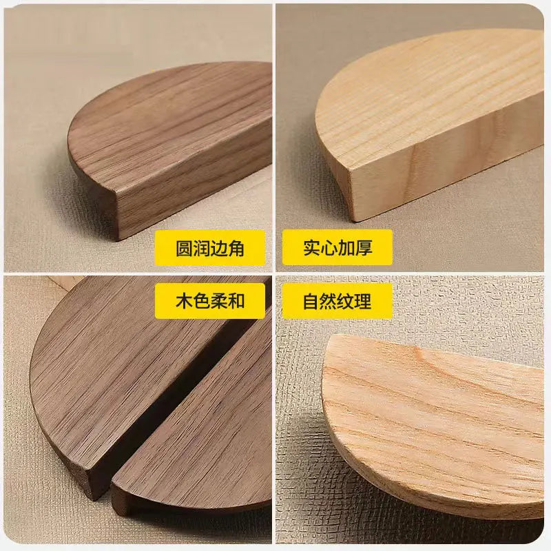 Poignée de Porte en Bois Demi-Cercle Style Nordique