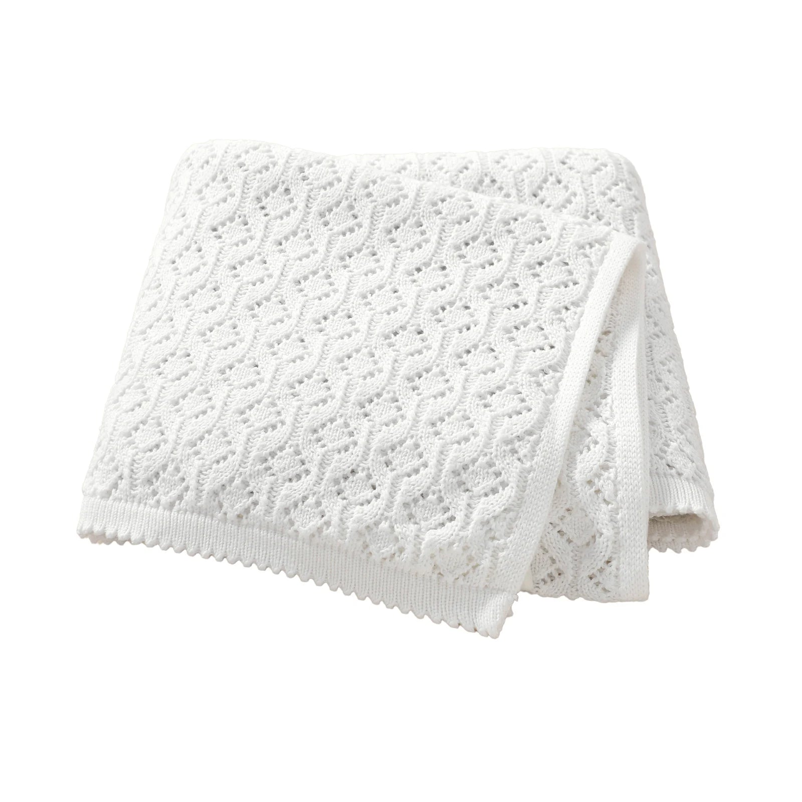 Couverture Bébé Tricotée en Coton 90x70cm