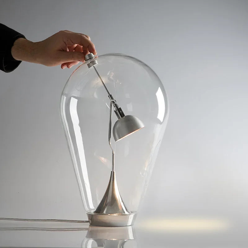 Lampe de Bureau Verre Italienne Vintage Rotative Dimmable