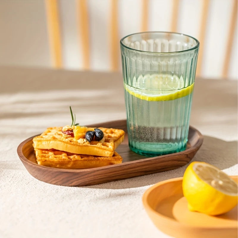 Assiette Ronde en Bois Massif Style Japonais