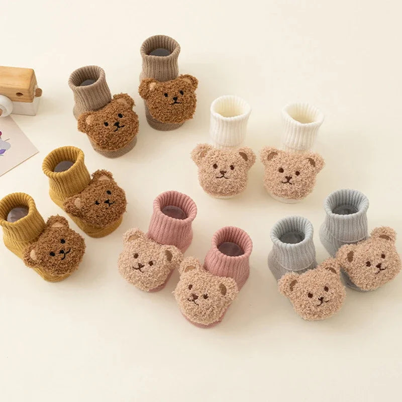 Chaussettes Bébé Hiver Motif Ourson Épaisses