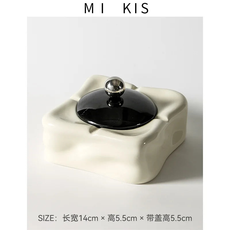 Ceramic Ashtray – Anti-Ash Design, Living Room Decor