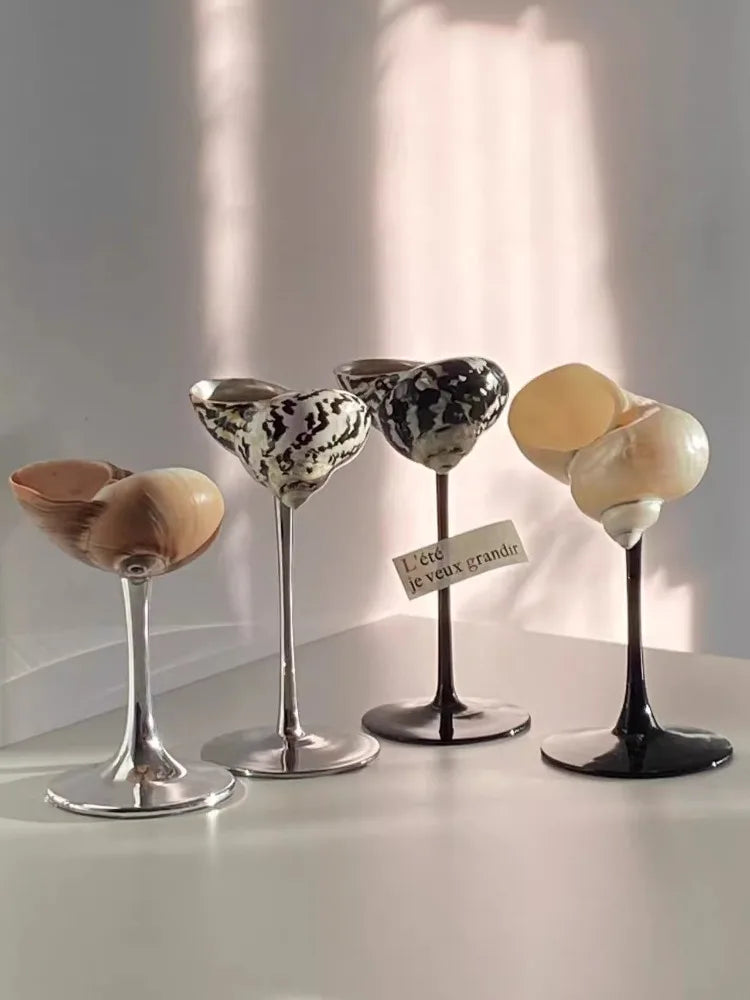 Verre à Vin en Coquillage Naturel - Fait Main, Style Nordique