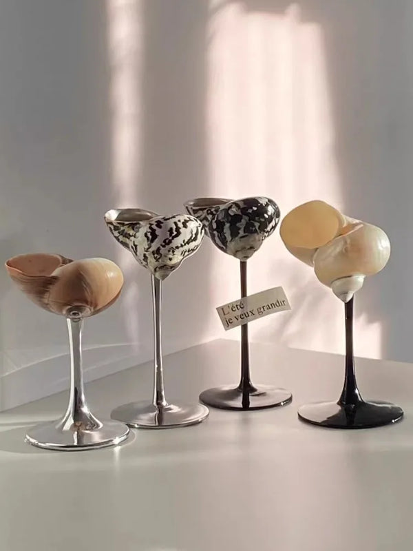 Verre à Vin en Coquillage Naturel - Fait Main, Style Nordique