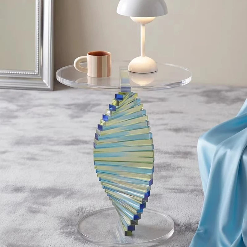Table d'Appoint Ronde Transparente - Style Nordique