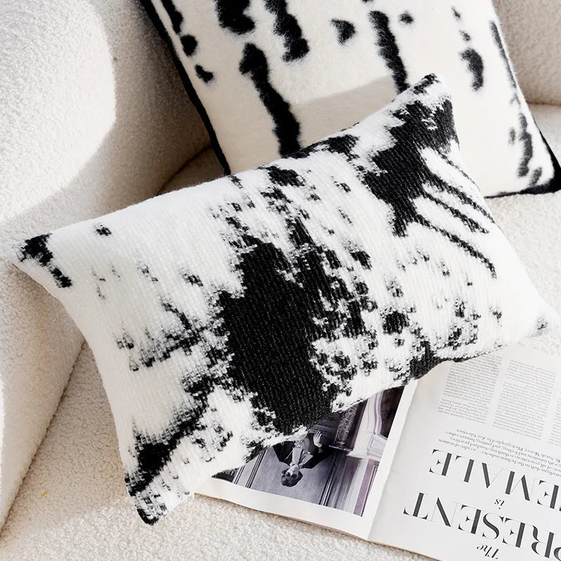 Housse de Coussin Rétro Française Noire