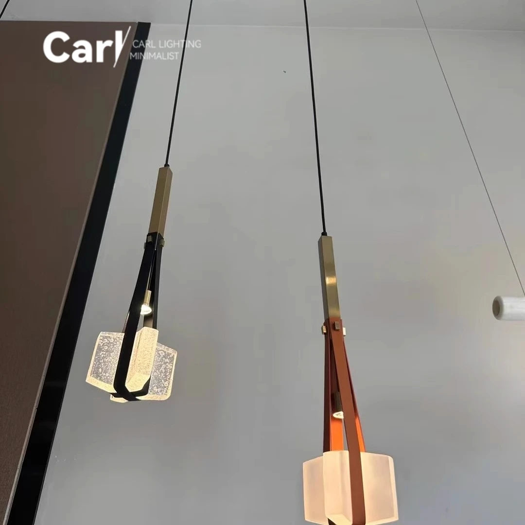 Suspension Design Cuir Marron Luxe Restaurant et Bar