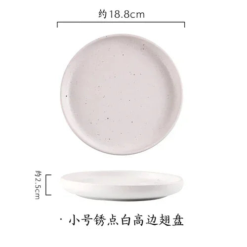 Assiette en Céramique Style Japonais pour Petit-Déjeuner