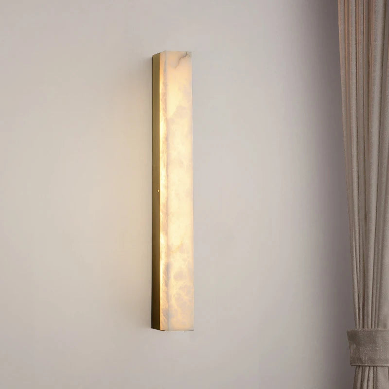 Applique Murale Marbre Naturel Espagnol Ligne Cuivre LED Albâtre