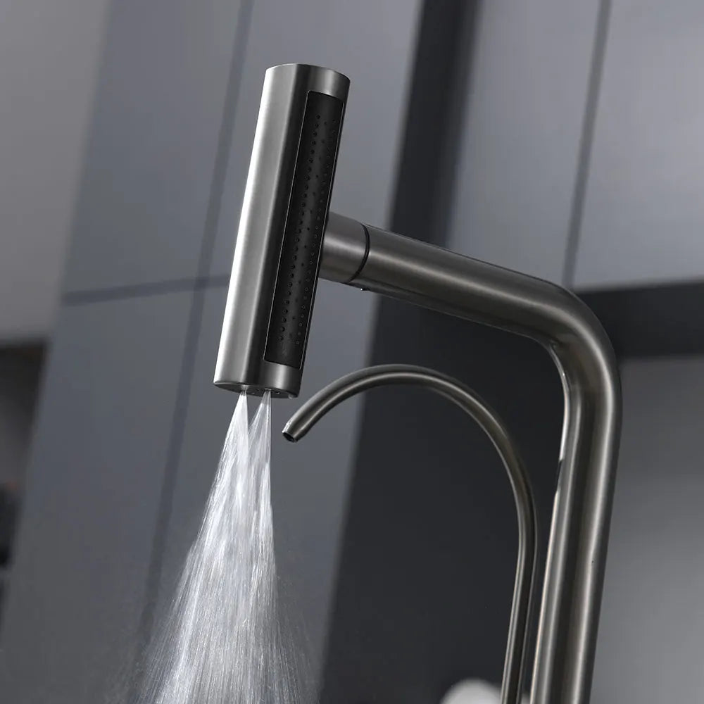 Robinet de Cuisine Cascade Multi-Fonctions Gris Brossé