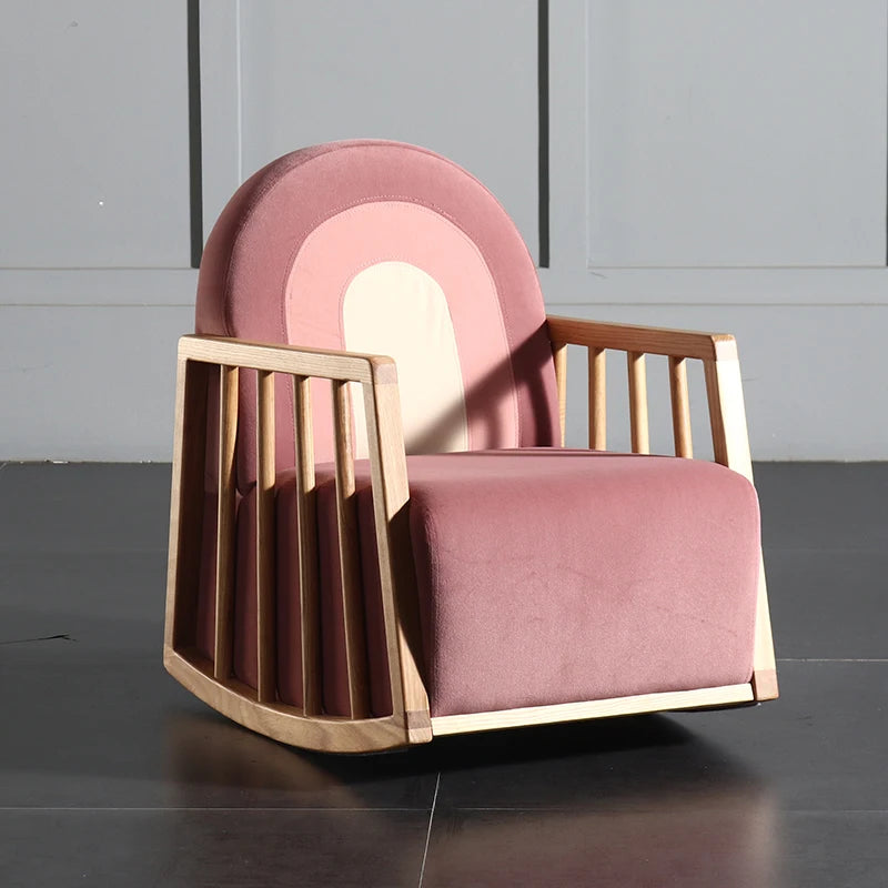 Chaise à Bascule Enfant en Bois Massif Nordique