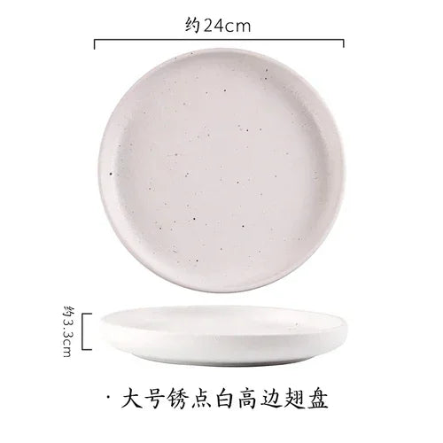 Assiette en Céramique Style Japonais pour Petit-Déjeuner