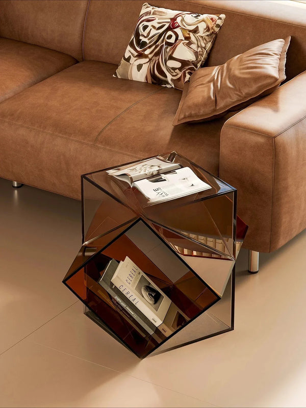 Table de Chevet Design en Acrylique - Rangement Minimaliste