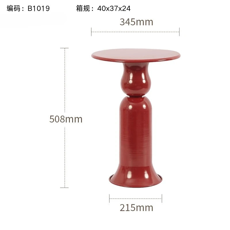 Table Basse Ronde en Métal avec Rangement - Style Italien