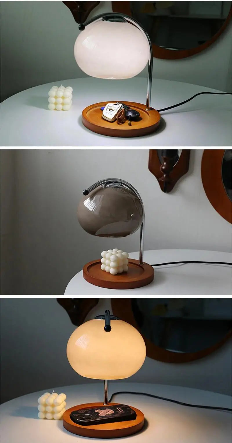 Lampe de Bureau Bougeoir en Verre Style Rétro