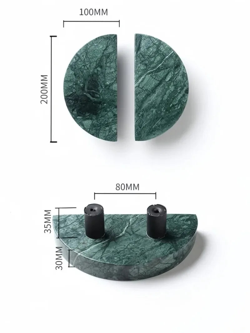 Poignée de Meuble en Marbre et Verre - Style Grec Vert Foncé