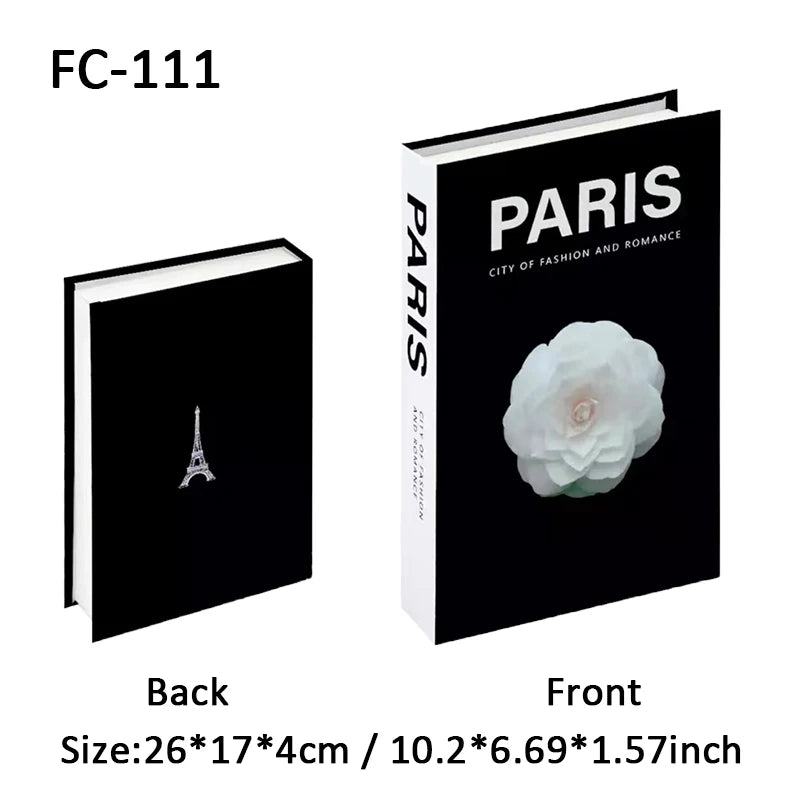 Boîte de Rangement Livre Factice Style Paris New York