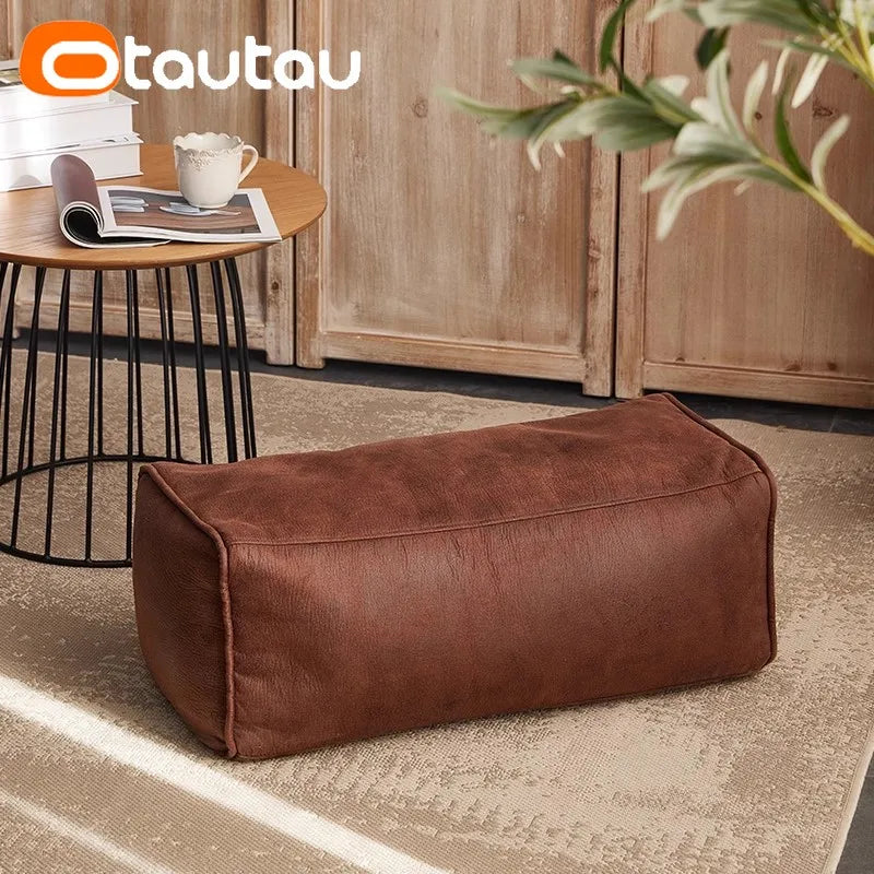 Housse de Pouf Ottoman Simili Cuir - Sans Garnissage