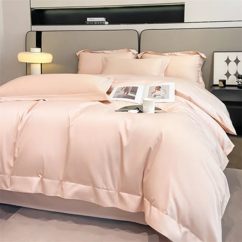 Parure de Lit Coton Égyptien 1000TC Ultra Douce 4 Pièces