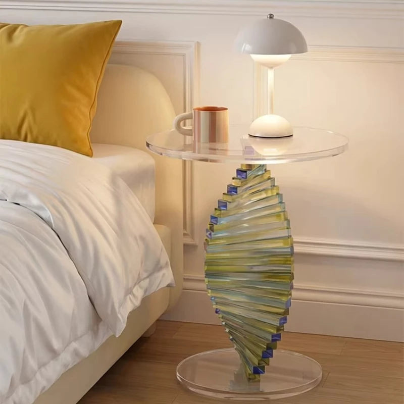Table d'Appoint Ronde Transparente - Style Nordique