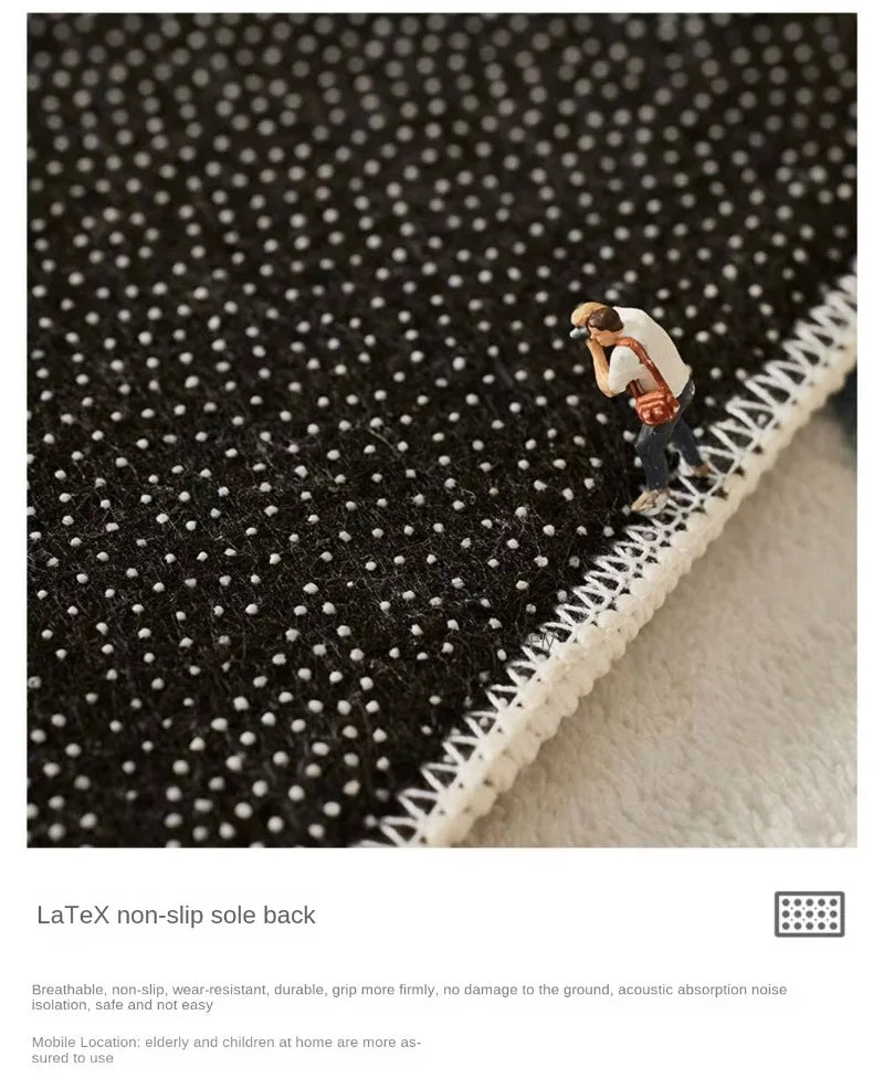 Tapis Style Japonais Minimaliste Peluche Douce Antidérapant