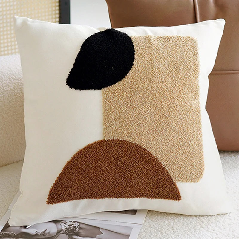 Housse de Coussin Patchwork Multicolore - Style Luxe Léger