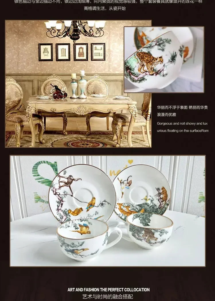 Service de Table Céramique Motif Jungle