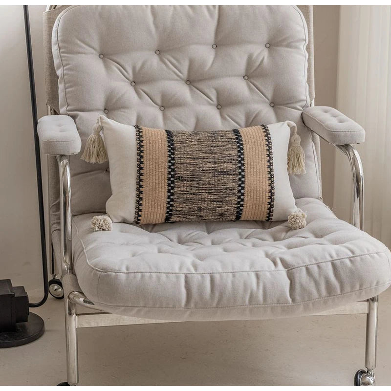 Housse de Coussin Fourrure Noire - Style Art Déco