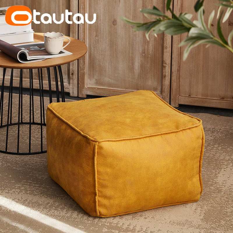 Housse de Pouf Ottoman Simili Cuir - Sans Garnissage