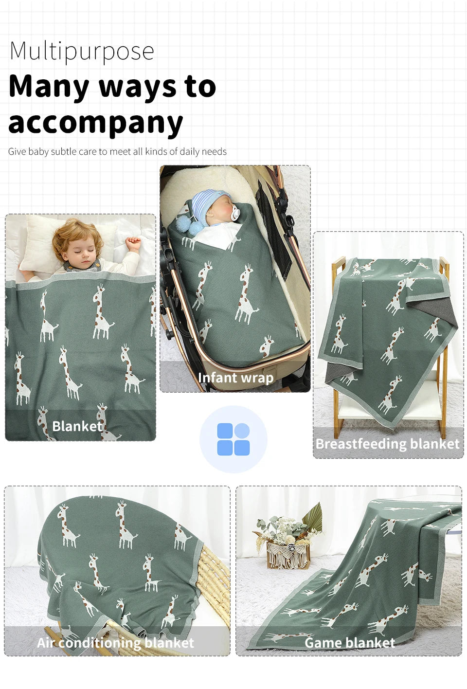 Couverture Bébé Tricotée en Coton Douce