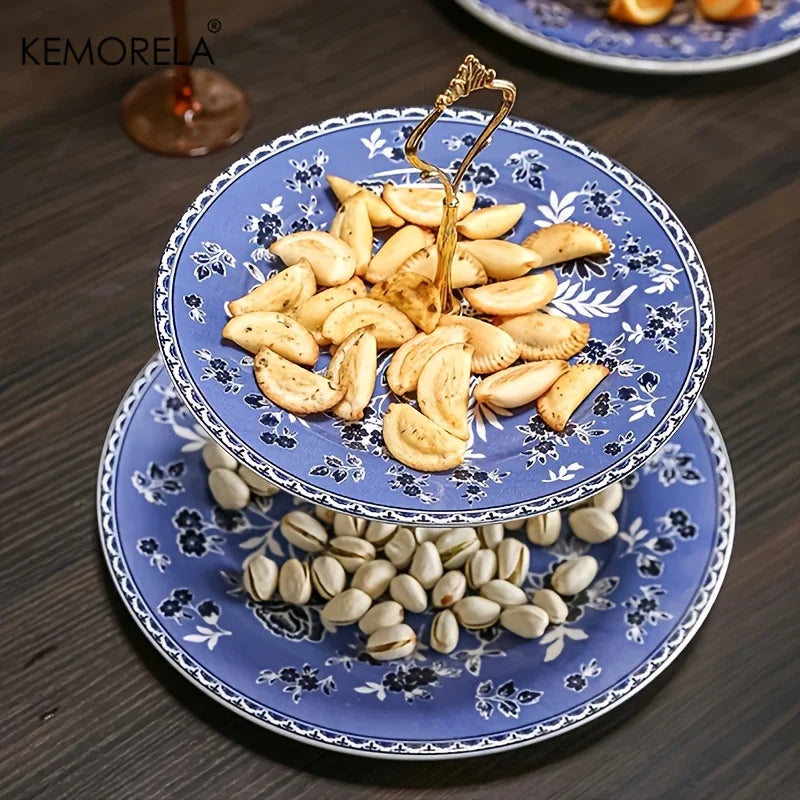 Présentoir à Gâteaux Céramique 2 Étages