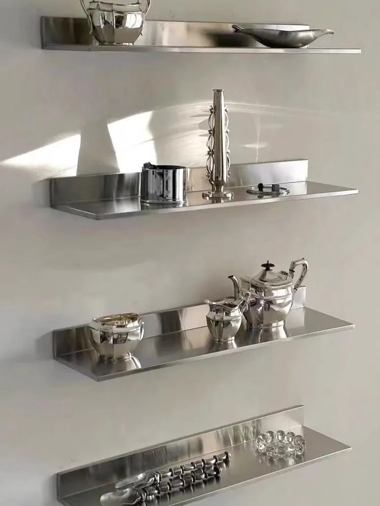 Wall-Mounted Stainless Steel Shelf – Minimalist Display Rack