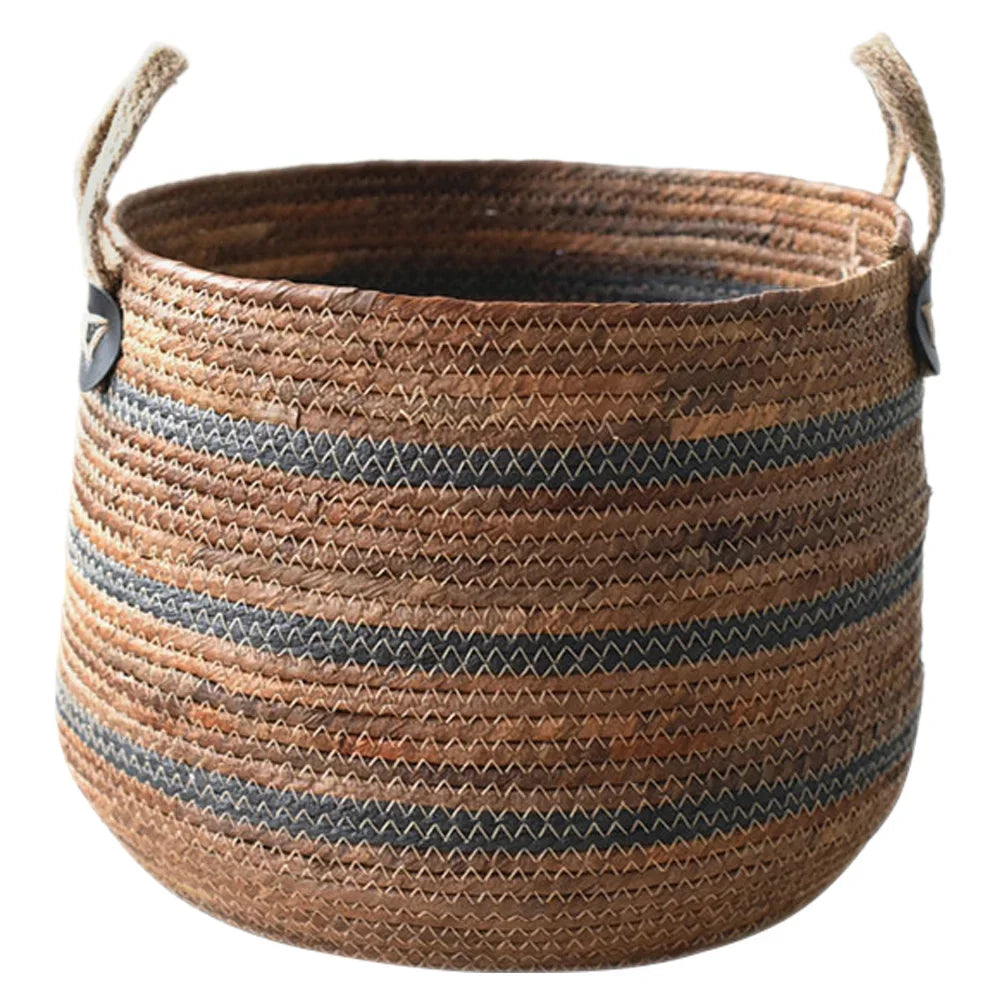 Panier à Linge en Corde Tressée Pliable Rotin