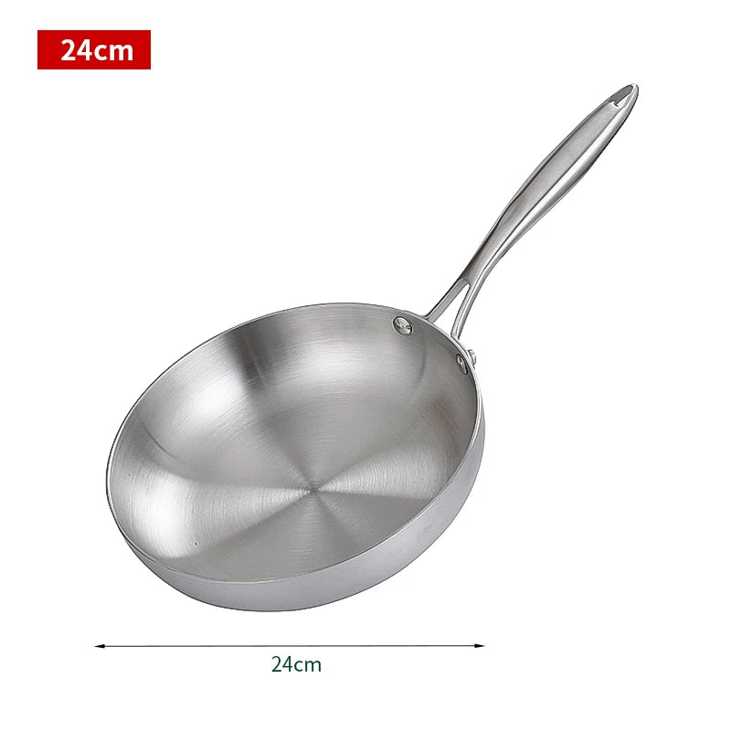 Poêle à Steak en Acier Inoxydable 304 Sans Revêtement