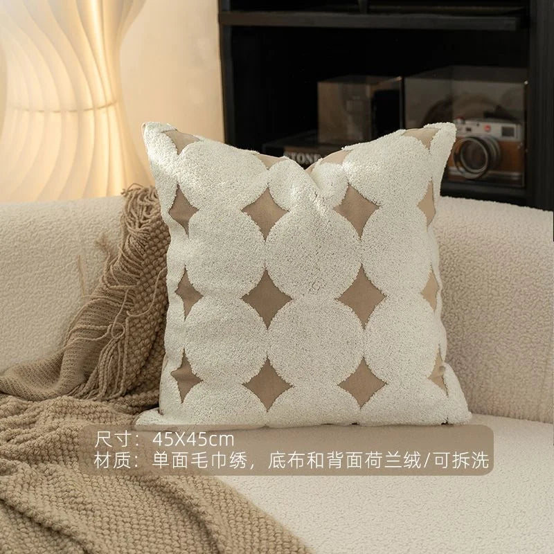 Housse de Coussin Bohème Capitonnée à Franges