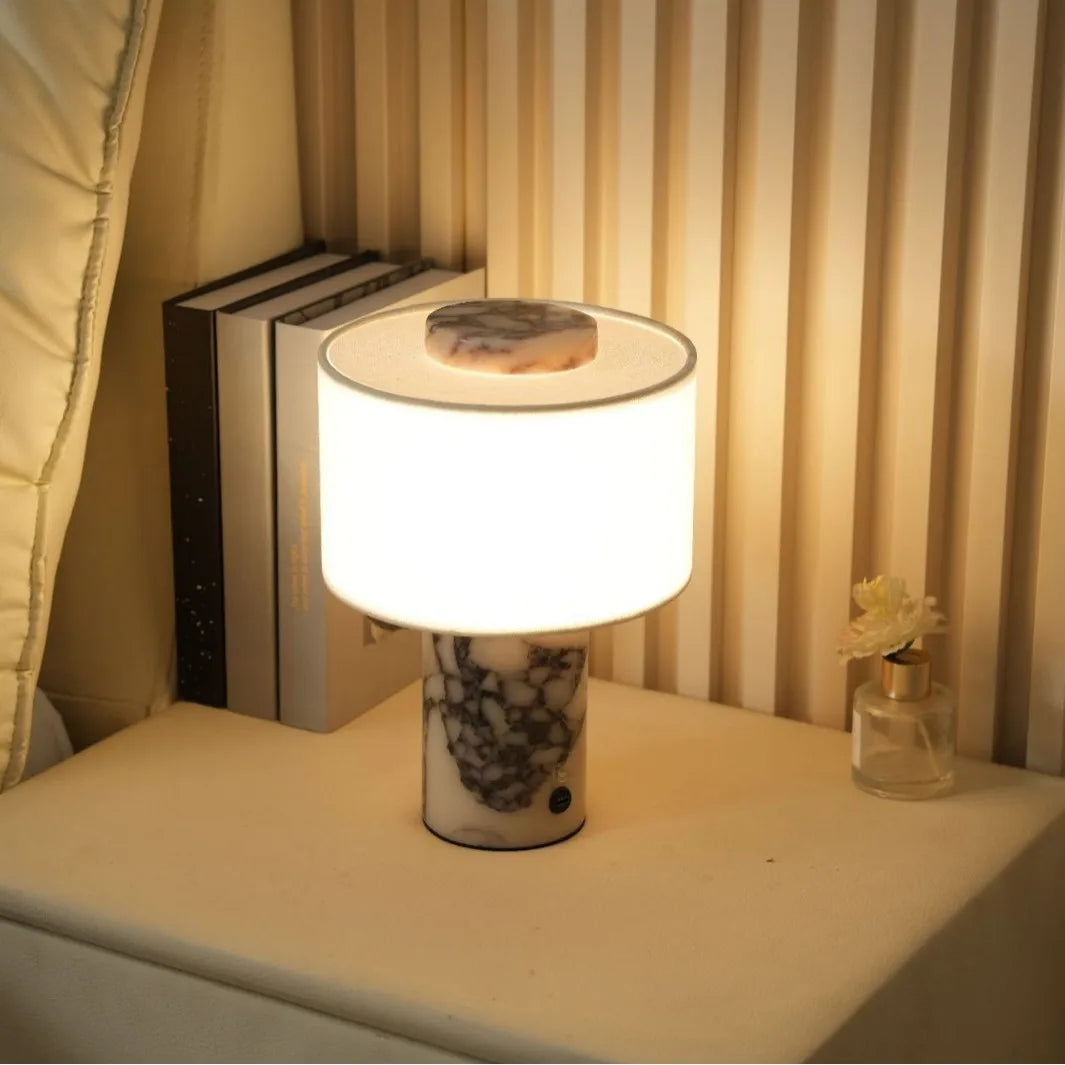 Lampe de Chevet Effet Marbre - Tactile et Rechargeable USB