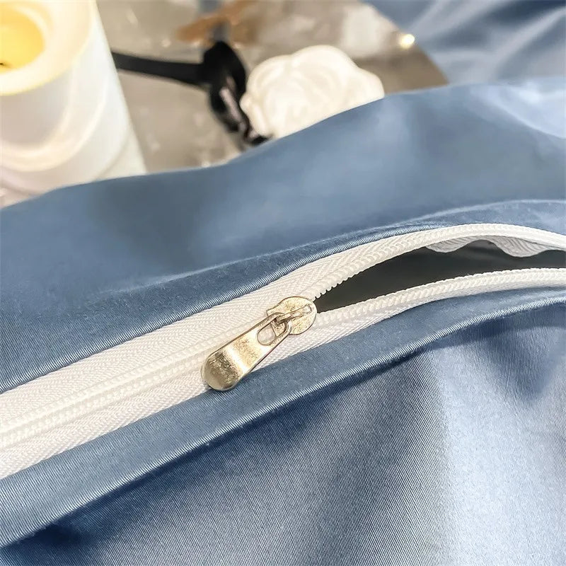 Parure de Lit Coton Égyptien 1000TC Ultra Douce 4 Pièces