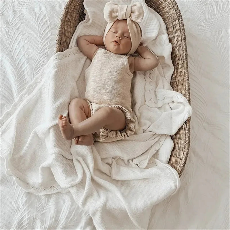 Couverture Bébé Tricotée Style Nordique