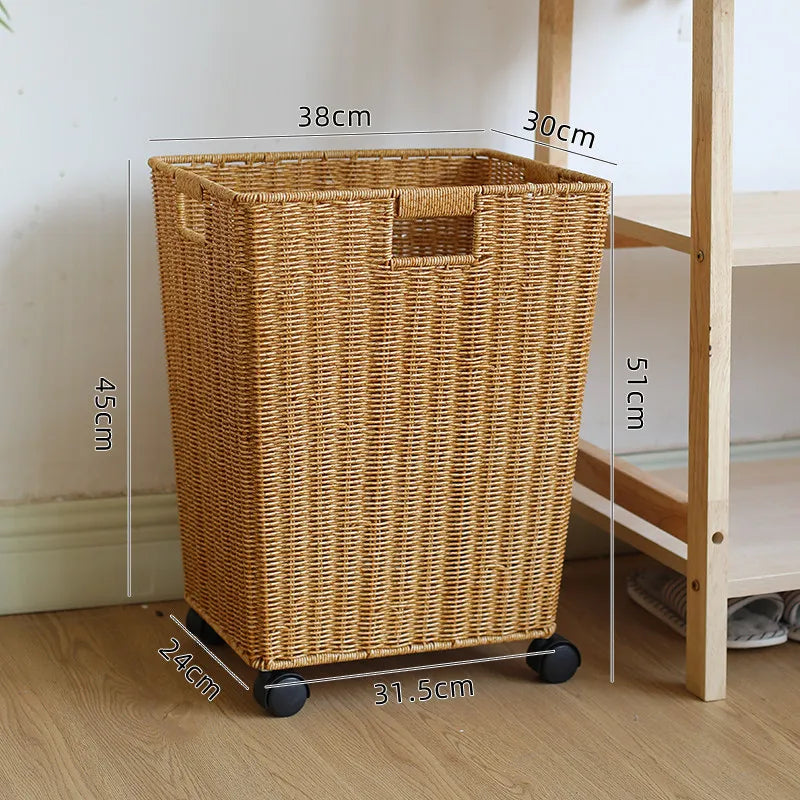 Panier de Rangement Rond Tressé - Style Rotin