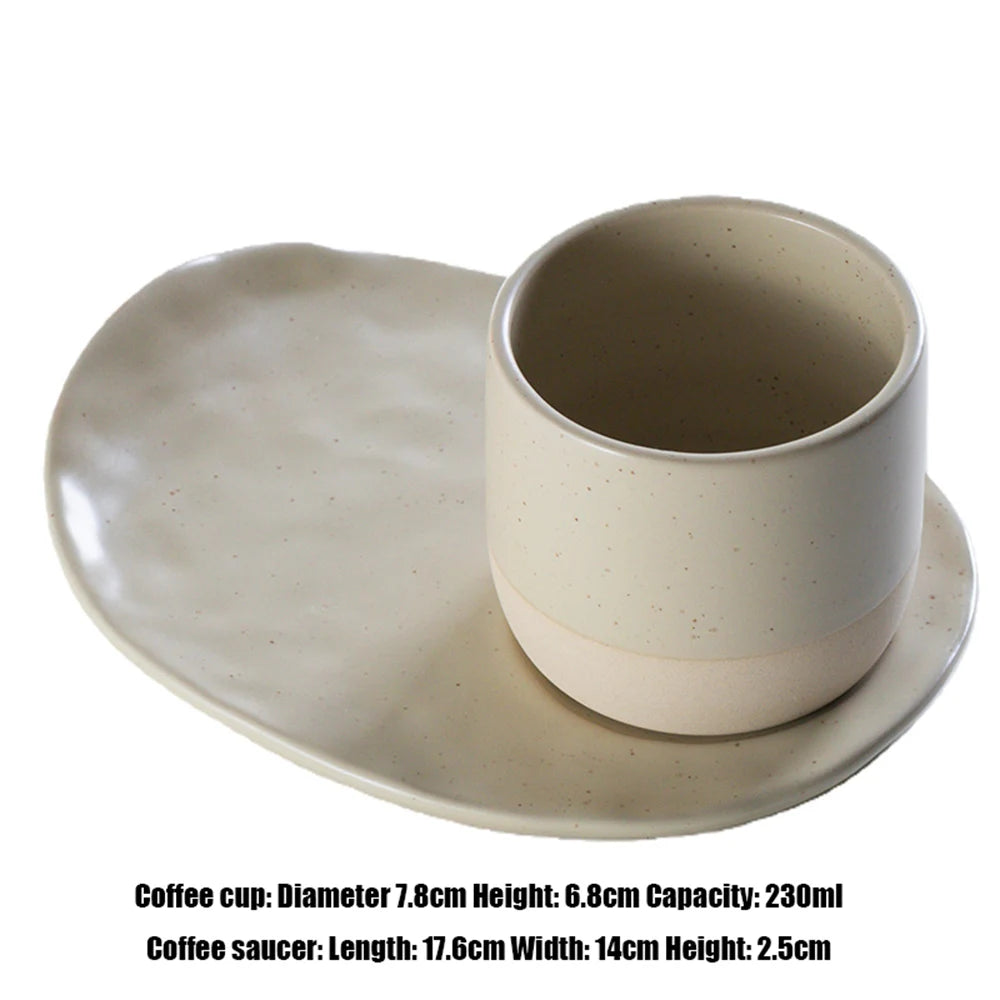 Ensemble Tasses Expresso et Soucoupes Motif Pointillé Style Oriental
