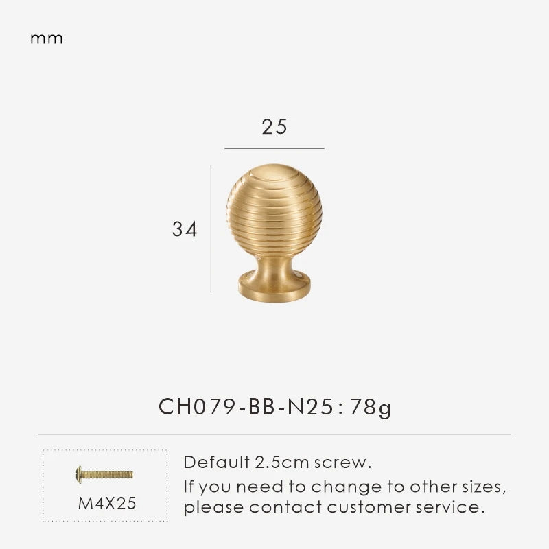 French Brass Knob – T-Bar Wardrobe Handle