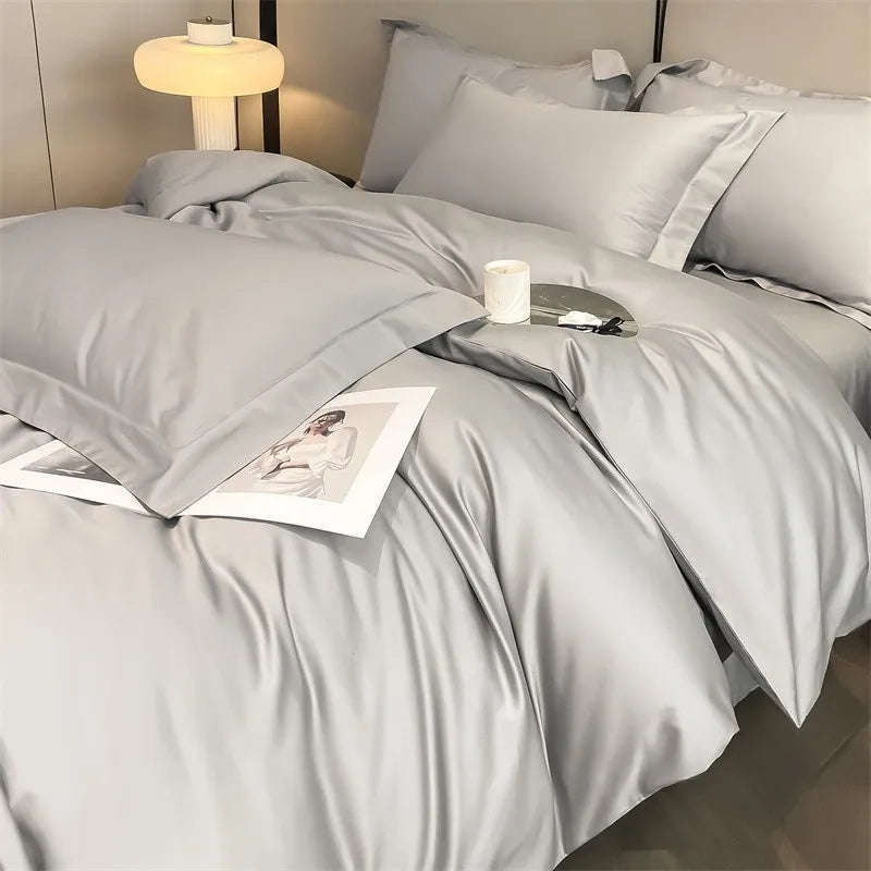 Parure de Lit Coton Égyptien 1000TC Ultra Douce 4 Pièces