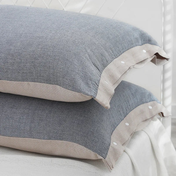 Lot de 2 Taies d'Oreiller en Gaze de Coton